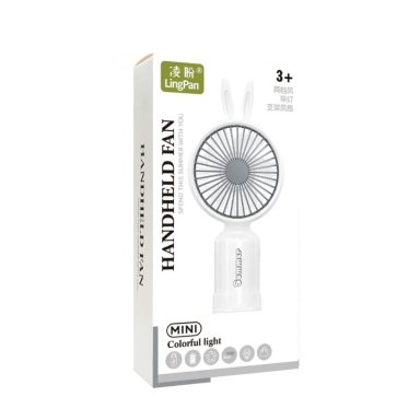 VENTILADOR DE MANO PORTÁTIL USB RECARGABLE CON LUZ LED Y 2 VELOCIDADES - 7