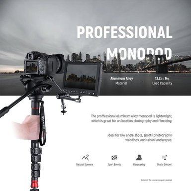 MONOPIÉ PROFESIONAL PARA CÁMARA NEEWER CON CABEZAL FLUIDO - GM76 - 5