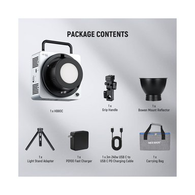 LUZ LED NEEWER HB80C DE 80W RGB PORTÁTIL MONTURA BOWENS - 7