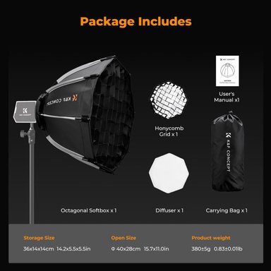 SOFTBOX OCTOGONAL MINI BOWENS DE 40 CM KYF CONCEPT KF18.0013 - 4