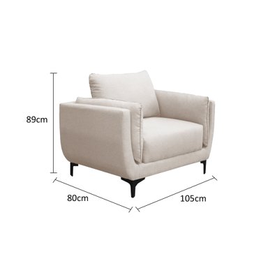 JUEGO DE SALA CASABELLA MAELIS 3-1-1 BEIGE - 3