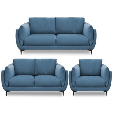 JUEGO DE SALA CASABELLA MAELIS 3-2-1 ACERO