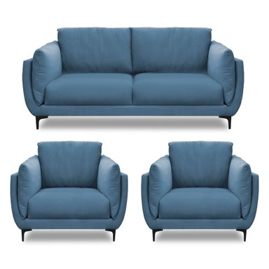 JUEGO DE SALA CASABELLA MAELIS 3-1-1 ACERO