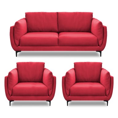 JUEGO DE SALA CASABELLA MAELIS 3-1-1 ROJO