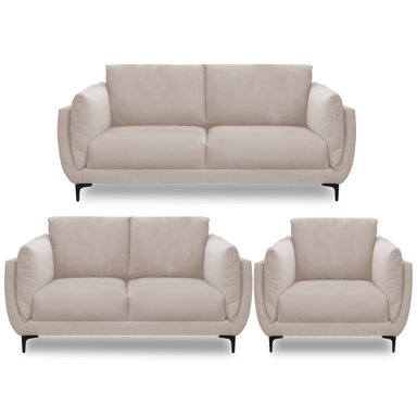 JUEGO DE SALA CASABELLA MAELIS 3-2-1 BEIGE
