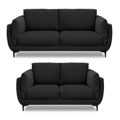 JUEGO DE SALA CASABELLA MAELIS 3-2 NEGRO