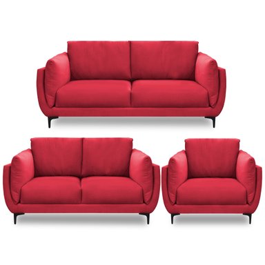 JUEGO DE SALA CASABELLA MAELIS 3-2-1 ROJO