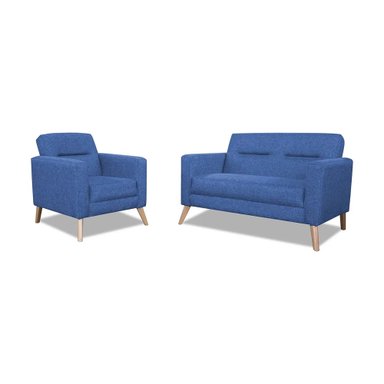 JUEGO DE SALA CASABELLA SERBIA 2-1 AZUL OSCURO