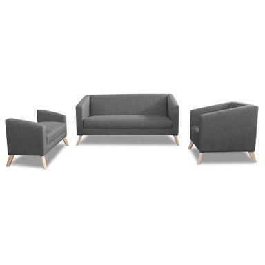 JUEGO DE SALA CASABELLA GINEBRA 3-1 + BANQUETA GRAFITO