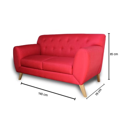 SOFA CASABELLA CAMILA 2 CUERPOS ROJO - 2