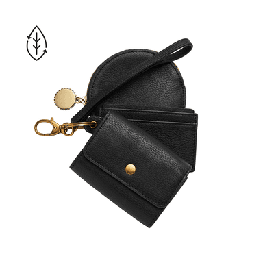 SET BILLETERA FOSSIL SLG1484001 CUERO NEGRO