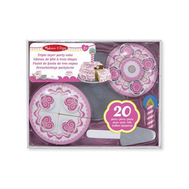 JUEGO MESA MELISSA & DOUG TORTA CUMPLEAÑOS ROSADA DE MADERA - 1
