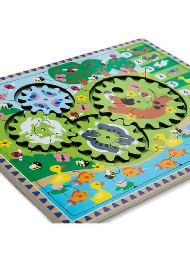 ROMPECABEZAS MELISSA & DOUG DE ENGRANAJE DE MADERA PERSIGUIENDO A LOS ANIMALES 24 PIEZAS - 3
