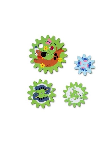 ROMPECABEZAS MELISSA & DOUG DE ENGRANAJE DE MADERA PERSIGUIENDO A LOS ANIMALES 24 PIEZAS - 4