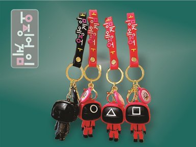 LLAVERO JUEGO CALAMAR TRIANGULO CUADRADO CIRCULO JEFE MI259