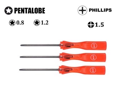 SET DESTORNILLADOR BORME PENTALOBE 0.8M + 1.2M + TORX T5