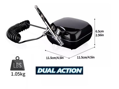 AERÓGRAFO BORME + COMPRESORA DOBLE ACCIÓN DIGITAL 30PSI