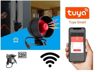 SIRENA BORME ALARMA WIFI 110DB SEGURIDAD APP TUYA SMARTPHONE MI315 10 M