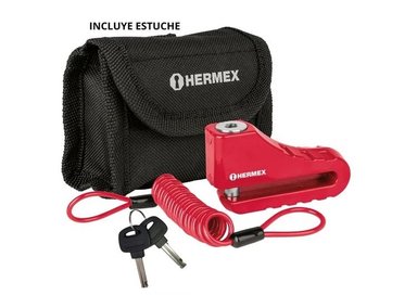 CANDADO DE DISCO DE MOTO 10MM CON CABLE Y ESTUCHE