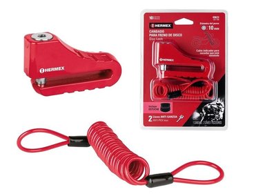 CANDADO DE DISCO DE MOTO 10MM CON CABLE Y ESTUCHE - 2