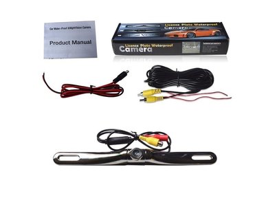 CÁMARA DE RETROCESO PORTA PLACA METAL 8 LED IR