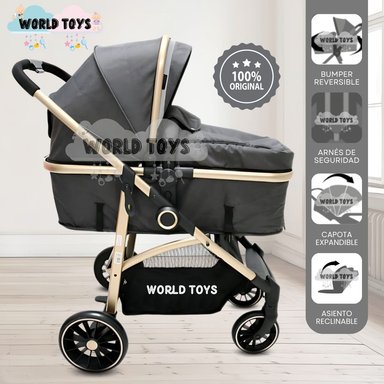 COCHE CUNA EBABY CARRI DELUXE MOISÉS GRIS OSCURO