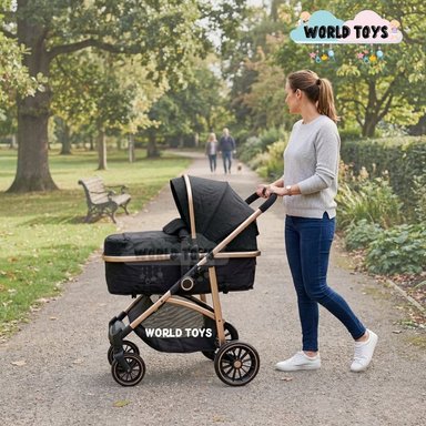 COCHE CUNA EBABY CARRI DELUXE MOISÉS GRIS OSCURO - 2