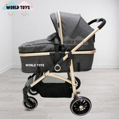COCHE CUNA EBABY CARRI DELUXE MOISÉS GRIS OSCURO - 3