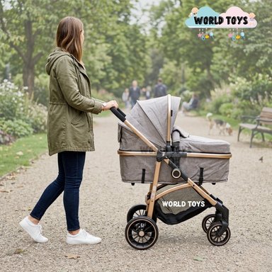 COCHE CUNA EBABY CARRI DELUXE BEIGE MOISÉS E BABY - 2