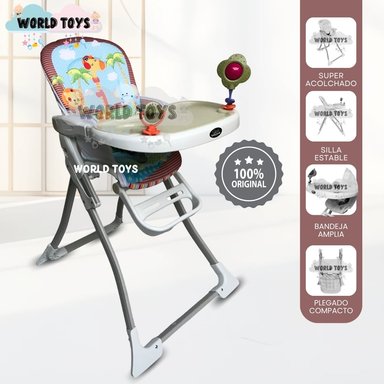 SILLA COMER BABY LOVE JUNGLE CAFÉ PLEGABLE
