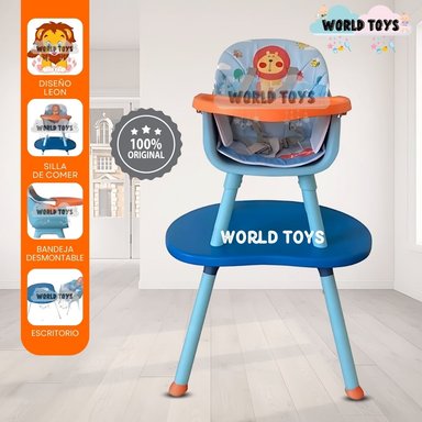 SILLA COMER BABY KITS NEW BISTRO AZUL CARPETA 3 EN 1