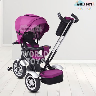 TRICICLO EBABY ZOE ROSADO GUIADOR 3 EN 1 - 2