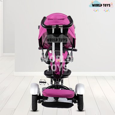 TRICICLO EBABY ZOE ROSADO GUIADOR 3 EN 1 - 4