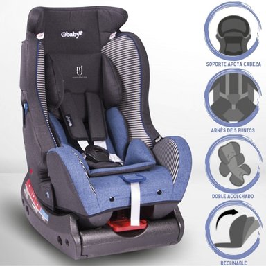 SILLA AUTO EBABY BUX AZUL +1 MES