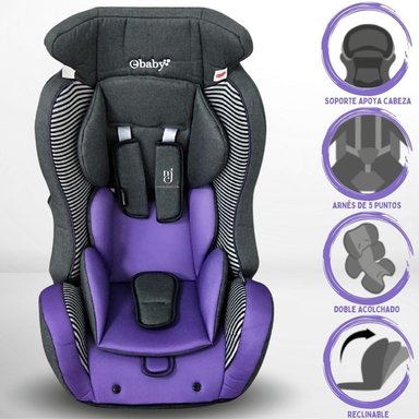 SILLA AUTO EBABY BUX MORADO +1 MES