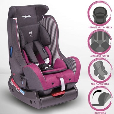 SILLA AUTO EBABY BUX ROSADO +1 MES
