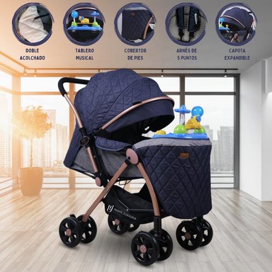 COCHE CUNA CONFORT KIDS SUMMER DREAM MUSICAL LUJO EDICIÓN LIMITADA AZUL