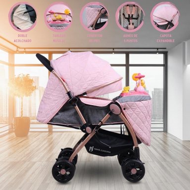 COCHE CUNA CONFORT KIDS SUMMER DREAM MUSICAL LUJO EDICIÓN LIMITADA ROSADO