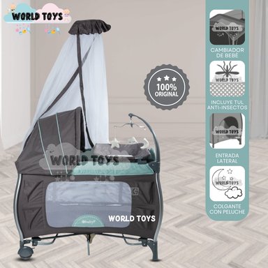 CUNA CORRAL MECEDORA EBABY «NAPY» TURQUESA