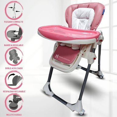 SILLA COMER BABY LUNCH BUDDY ROSADO BEBÉ GRAUABLE