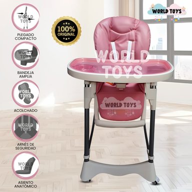 SILLA COMER BABY TUMMY TRONE ROSADO BEBÉ GRAUABLE