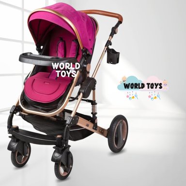 COCHE CUNA VOYAGE ZEUS FUCSIA TRAVEL SYSTEM CON PORTA BEBÉ - 3