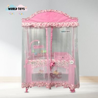 CUNA CORRAL KINGDOM MAJESTIC ARABIC ALUMINIO ROSADO 2 EN 1 - 2