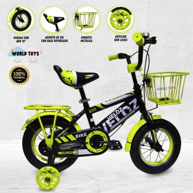 BICICLETA PARA NIÑO ARO 12 MONTAÑERITA LIMÓN