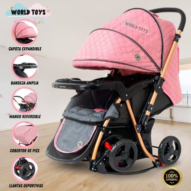 COCHE CUNA BABY HAPPY GRAND ROYCE MECEDORA LUJO ROSADO