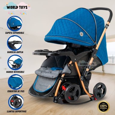 COCHE CUNA BABY HAPPY GRAND ROYCE MECEDORA LUJO AZUL