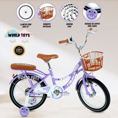 BICICLETA PARA NIÑA ARO 16 «LADY» MORADO