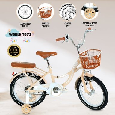BICICLETA PARA NIÑA ARO 16 «LADY» BEIGE