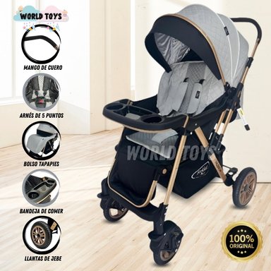 COCHE CUNA BABY BELLA BLISS GRIS DE LUJO