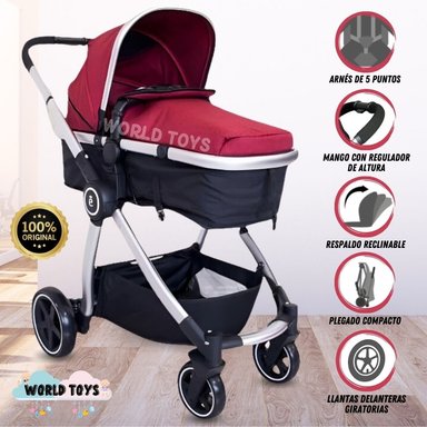 COCHE CUNA EBABY CAMBOYA VINO MOISÉS LUJO